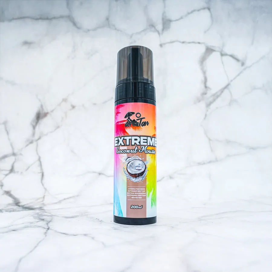 GetTheTan Extreme Coconut Mousse double-peptide tanning accelerator