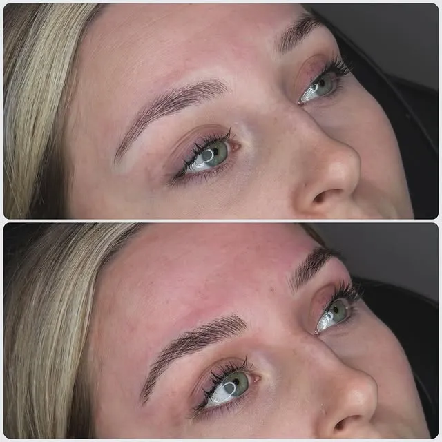 Microblading brows before and after by Nichola at Beautano, Nitshill, Glasgow